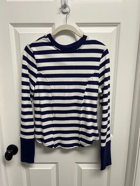 Maeve Striped Tee - Blue & White